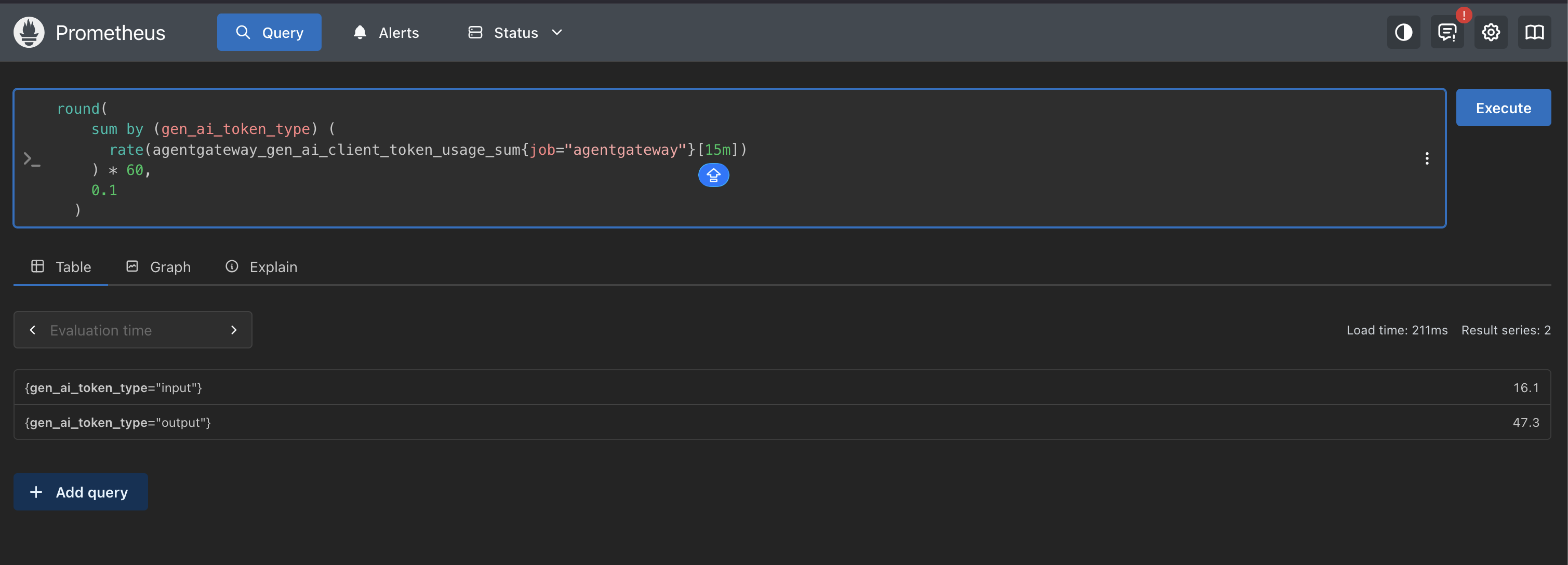 Input and output tokens per minute, averaged over 15 minutes